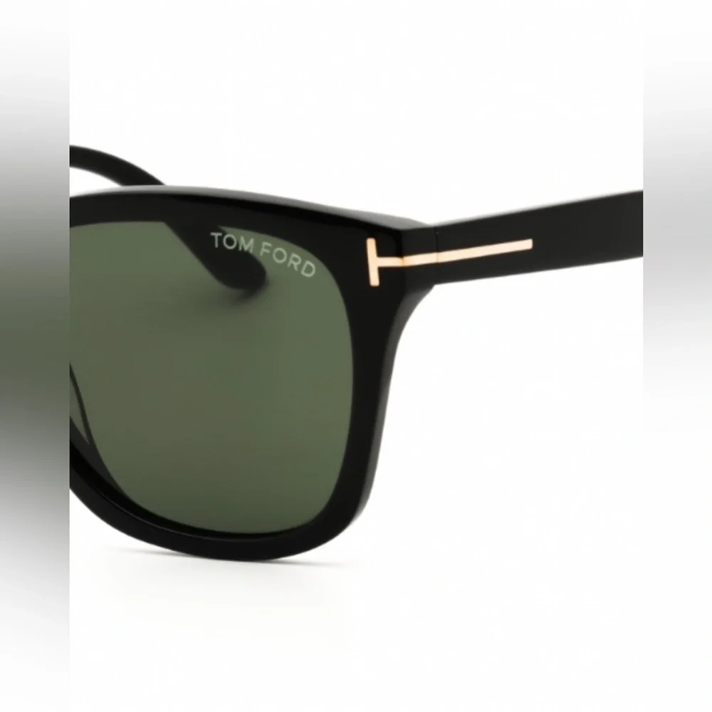 Tom Ford Black Frame Sunglasses with Green Lenses (NWT)